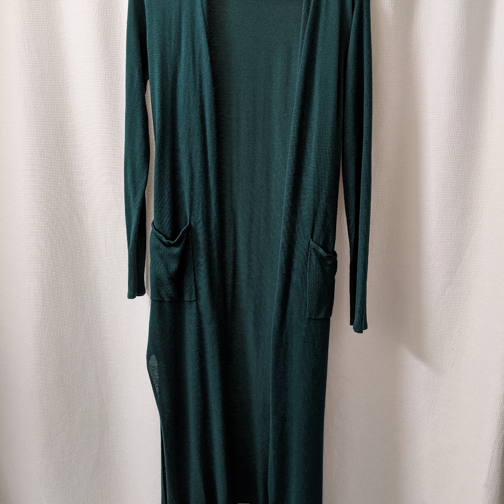 Longline lightweight green cardigan